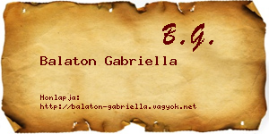 Balaton Gabriella névjegykártya